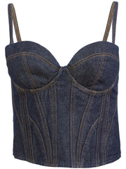 denim bustier top