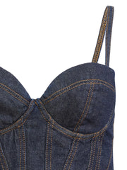 denim bustier top