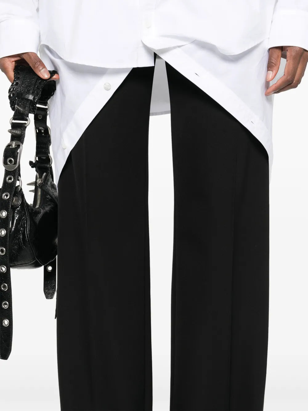 straight-leg tailored wool trousers