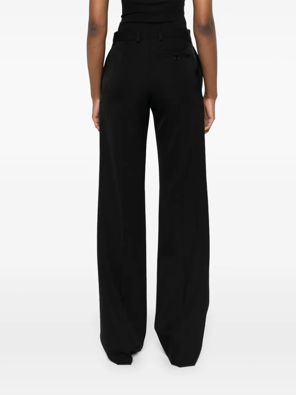 straight-leg tailored wool trousers