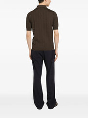 monogram-jacquard silk polo shirt