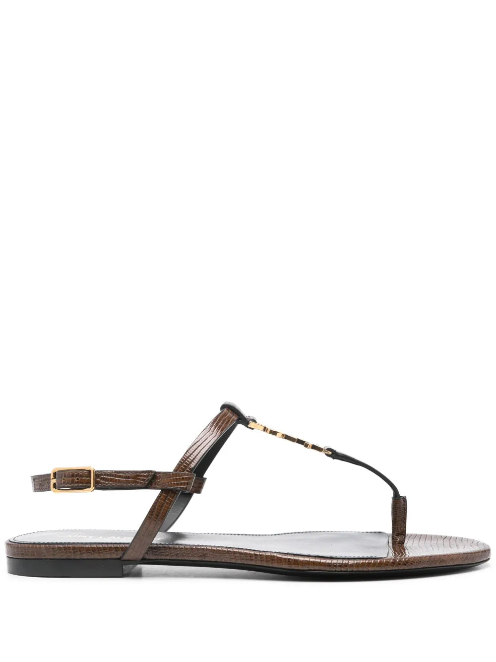 Cassandre-plaque leather sandals