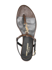 Cassandre-plaque leather sandals