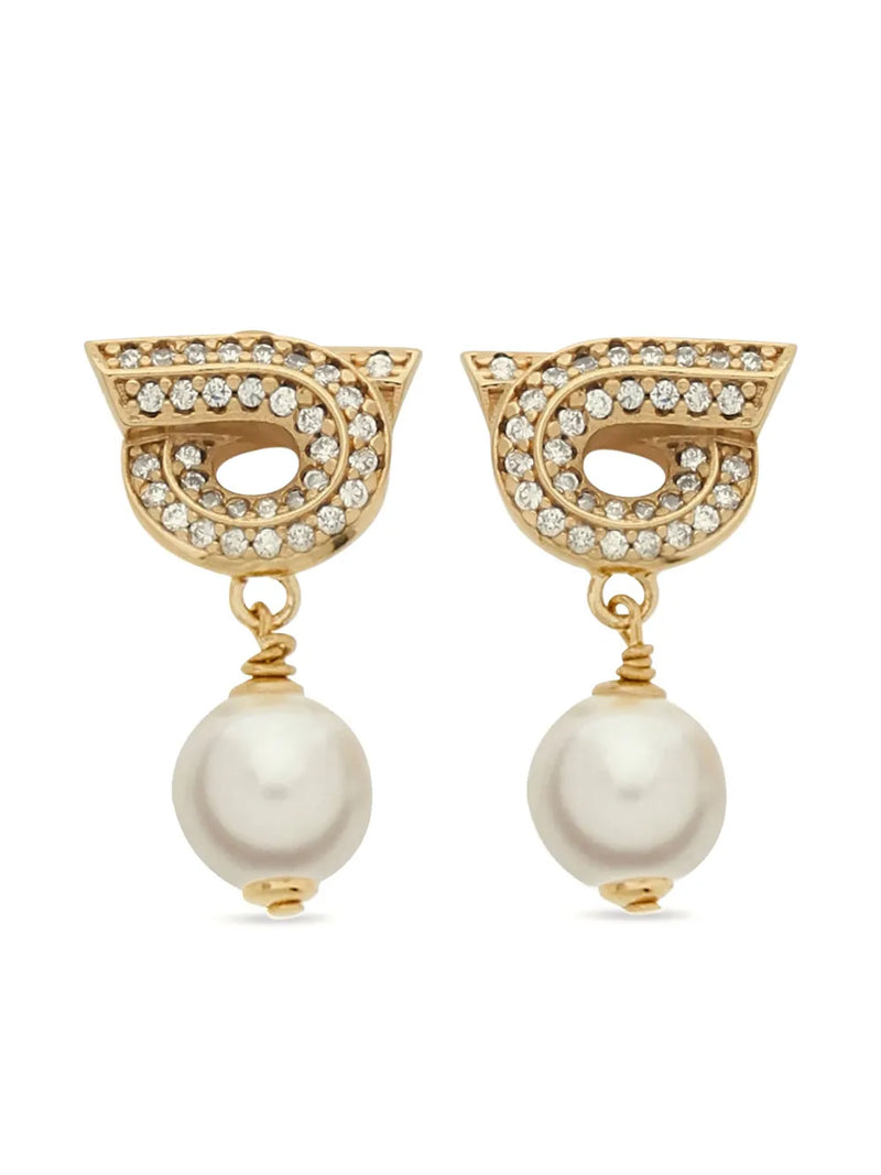 Gancini Pearl-shaped Earrings