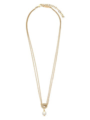 Gancini pearl pendant necklace
