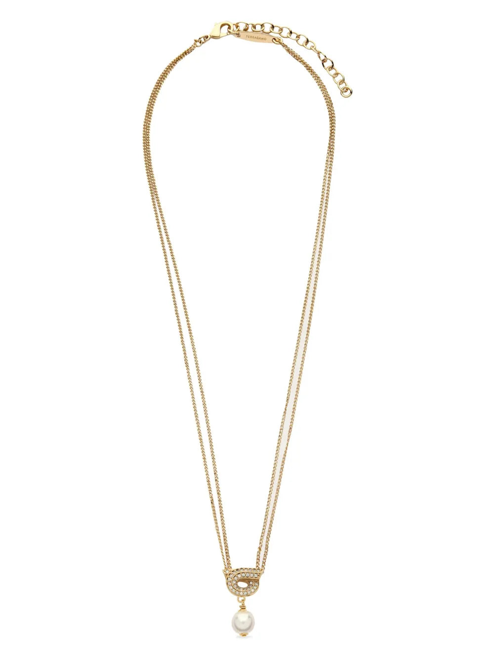 Gancini pearl pendant necklace