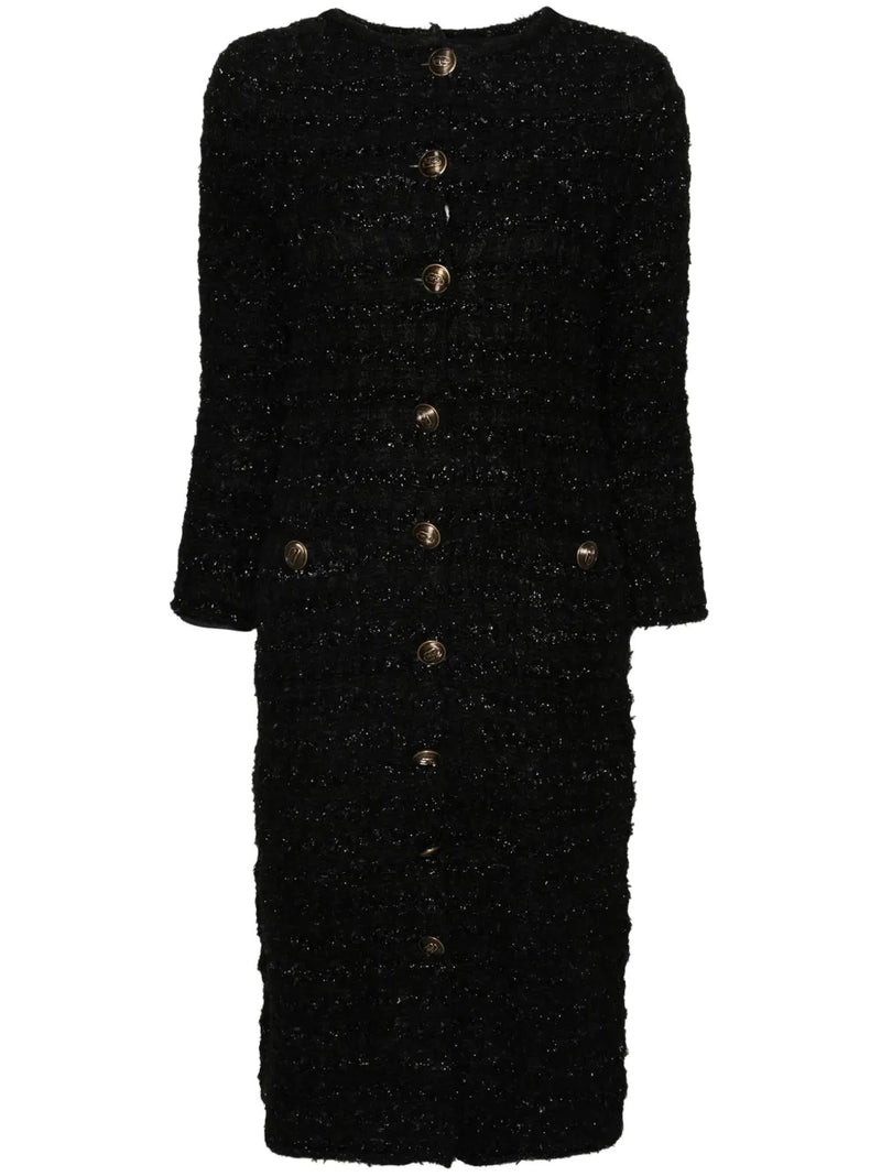 tweed button-up dress