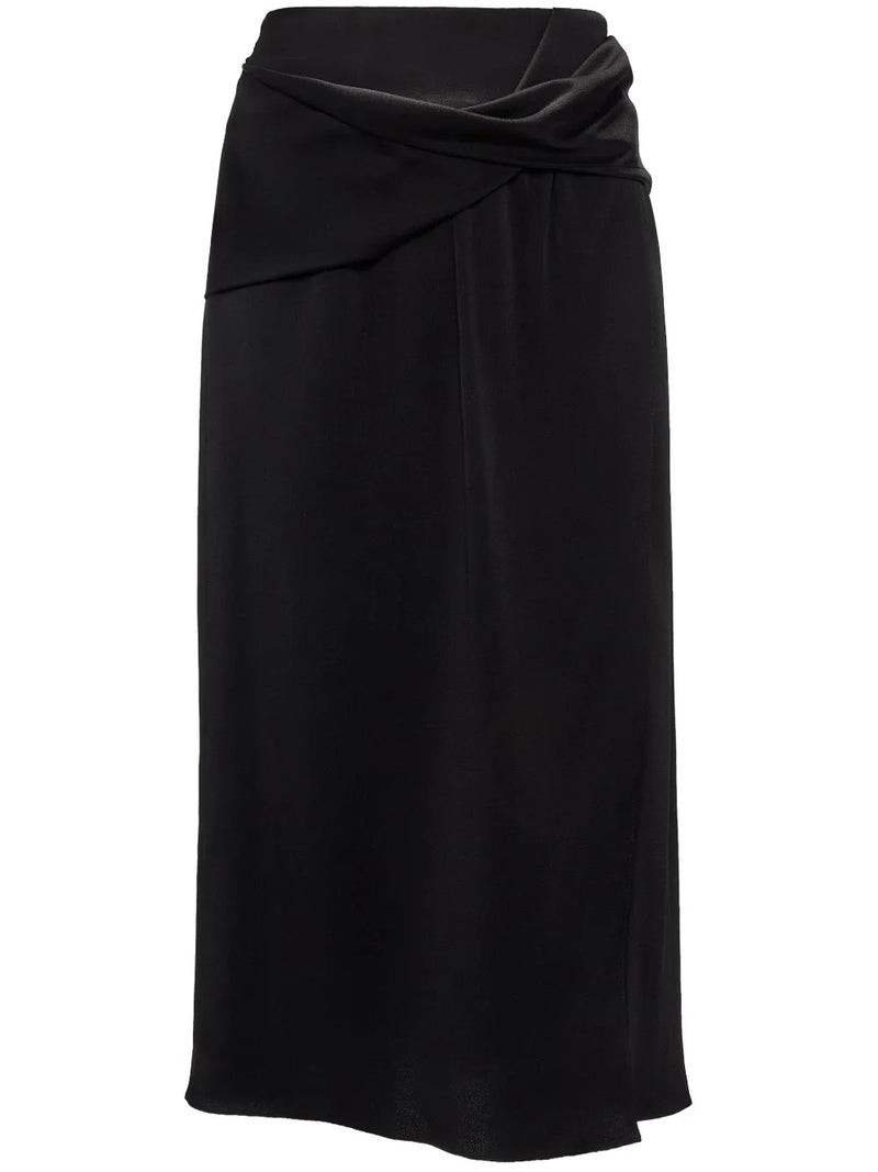 draped midi skirt
