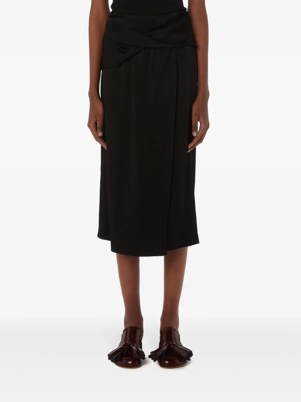 draped midi skirt