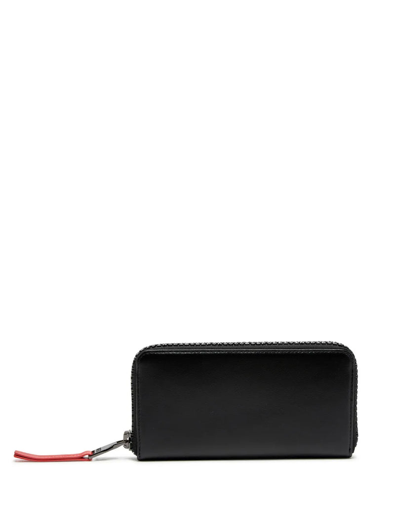 logo-lettering leather wallet