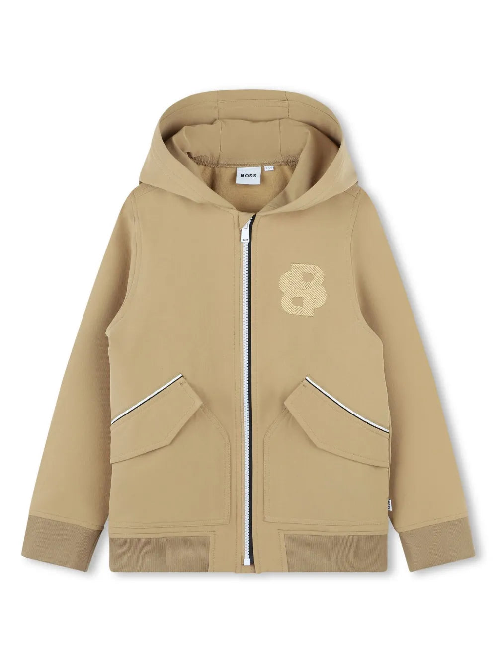 logo-embroidered zip-up Hoodie