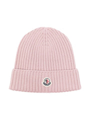logo-patch ribbed beanie