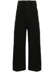 drawstring wide-leg jeans