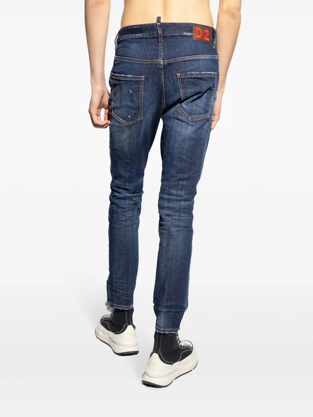 logo-patch cotton jeans