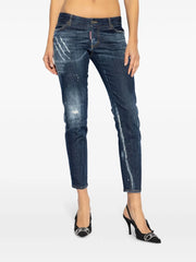 logo-patch cotton jeans