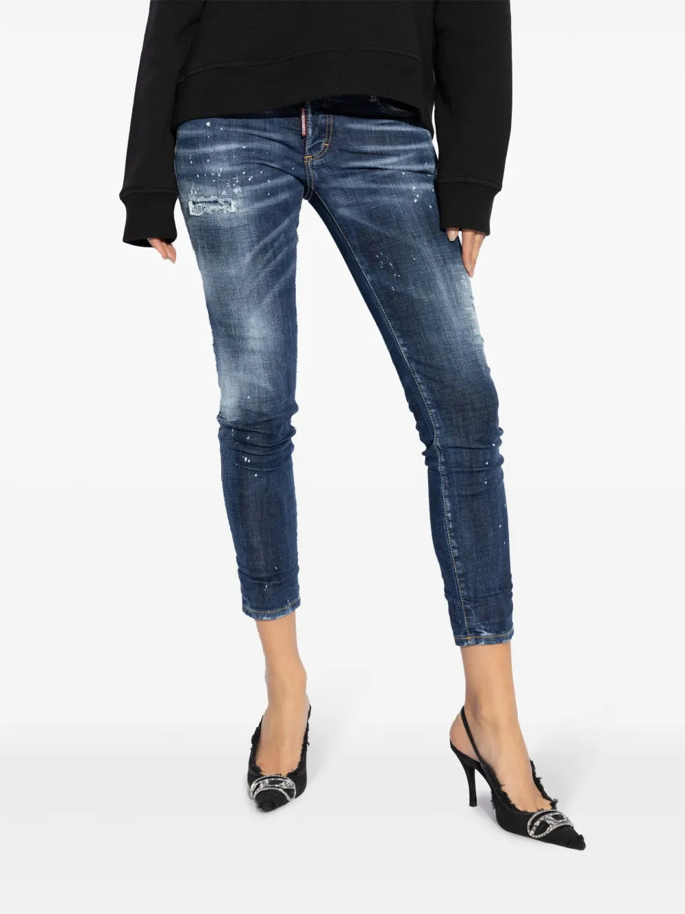 logo-patch cotton jeans
