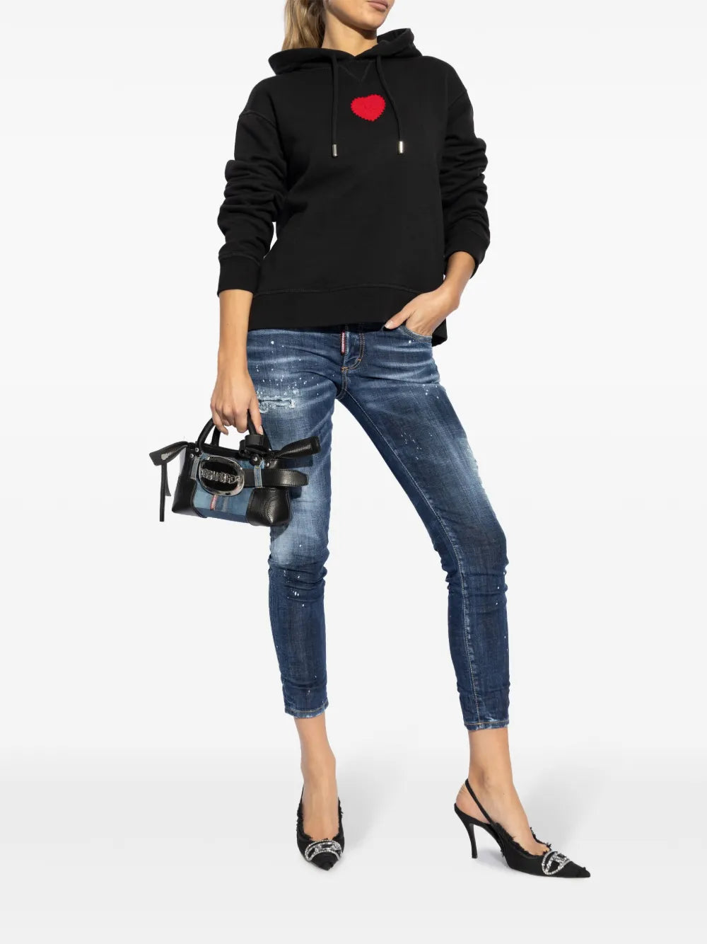 logo-patch cotton jeans