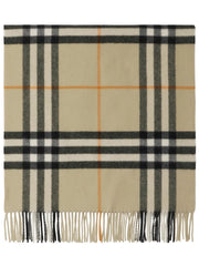 wide check cashmere scarf