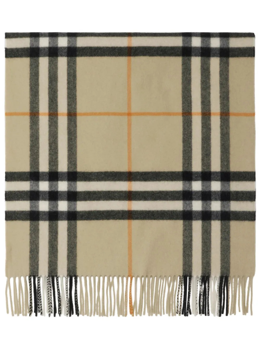 wide check cashmere scarf