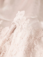 lace-panels silk wrap dress