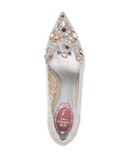 Cinderella crystal kitten-heel pumps