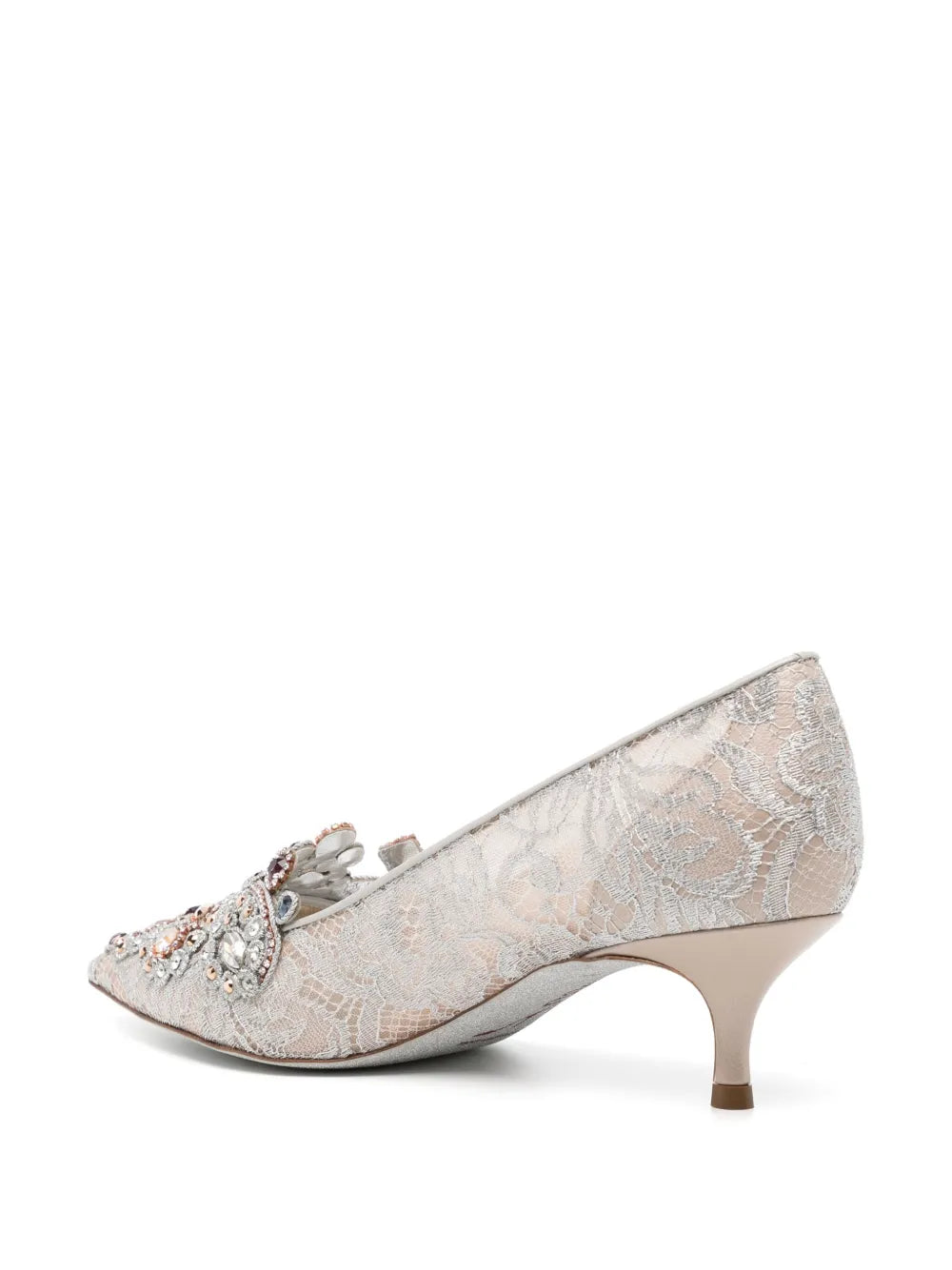 Cinderella crystal kitten-heel pumps