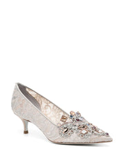 Cinderella crystal kitten-heel pumps