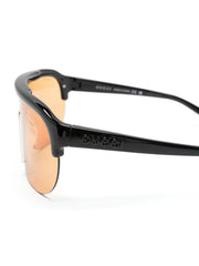 half-rimless shield-frame sunglasses