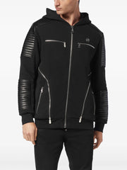 zip-up hooded jacket