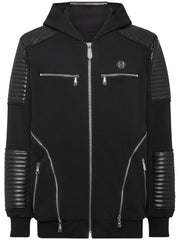 zip-up hooded jacket