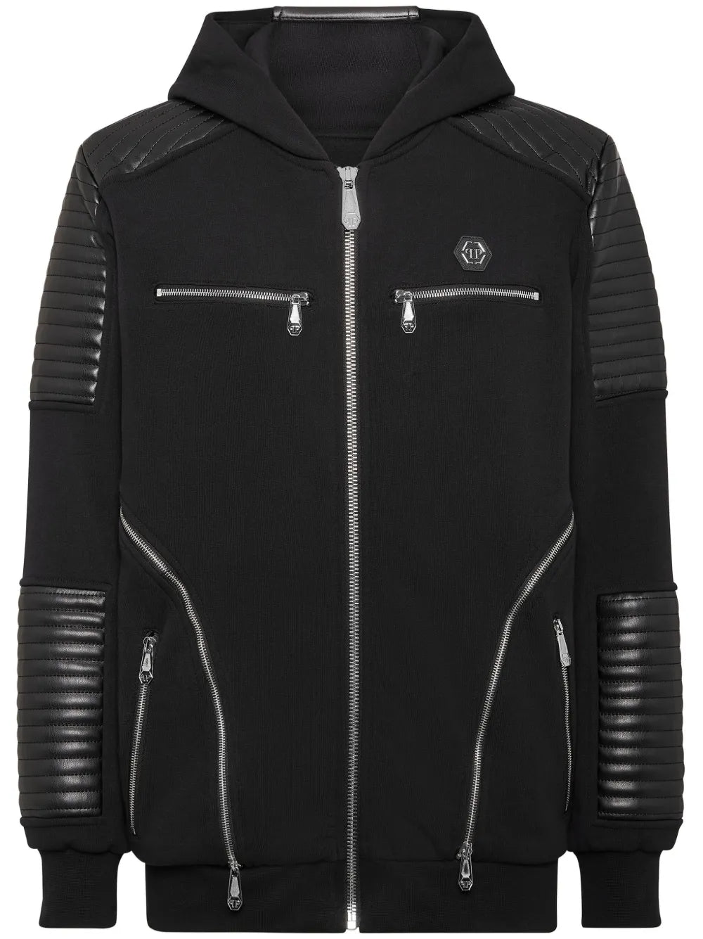 zip-up hooded jacket
