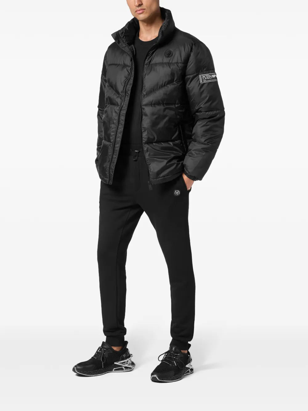 logo-patch puffer jacket