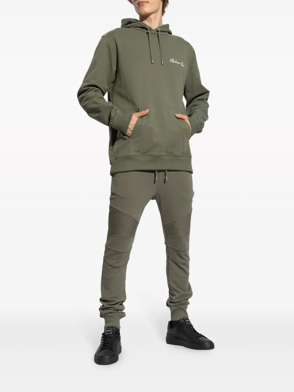 Logo Embroidered Drawstring Hoodie
