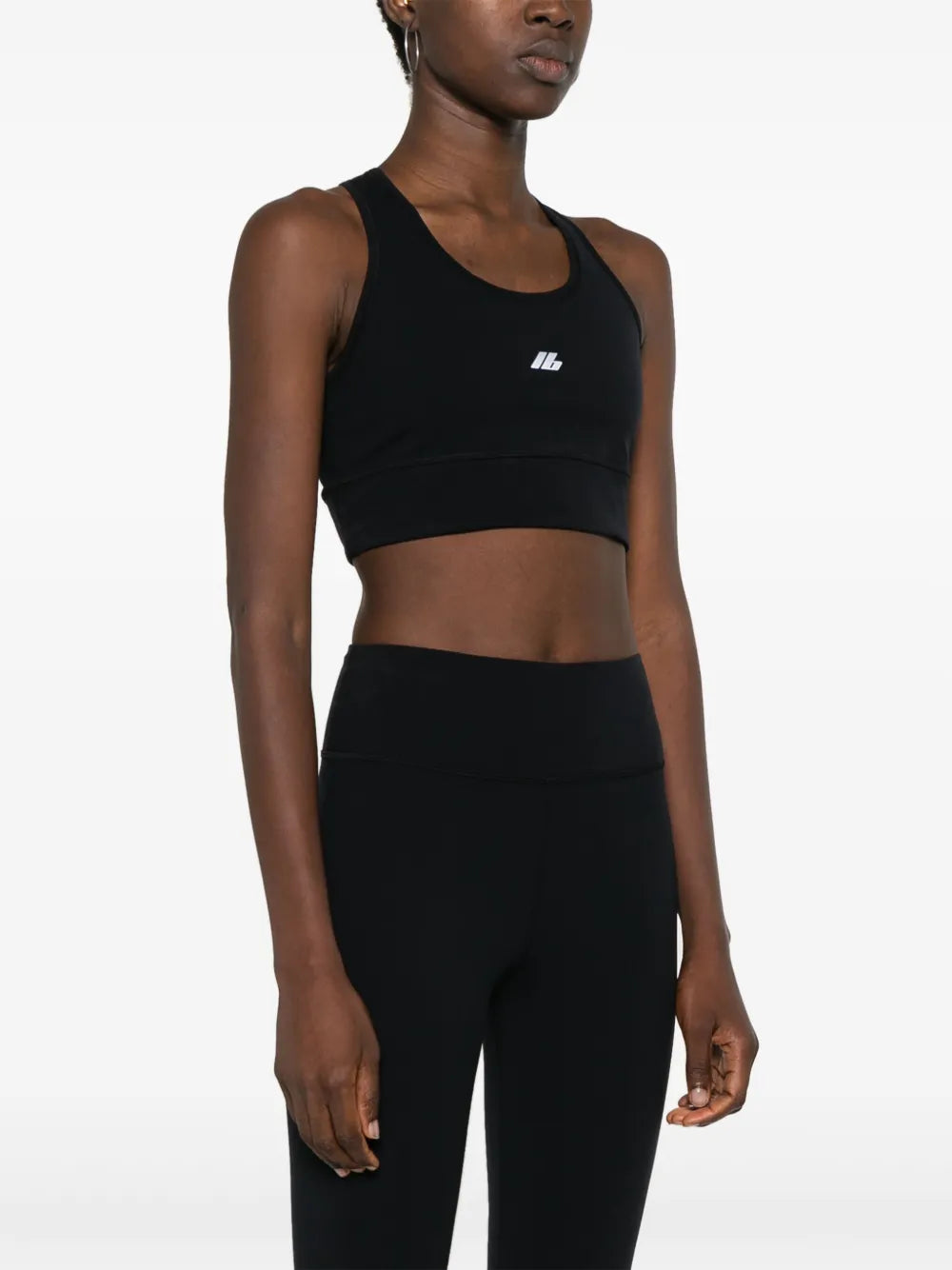 reflective-logo bra top