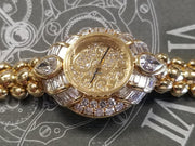 Audemars Piguet Ladies Gold Set With Diamond Baguette Watch Diamond Dial