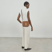 DeMellier The Vancouver tan small grain ecru stitching