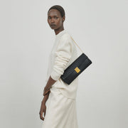 DeMellier The Paris Clutch black smooth