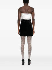 bow-detailed velour mini dress