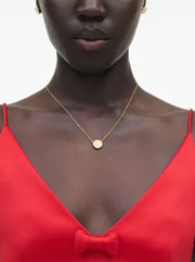 logo-plaque pendant necklace