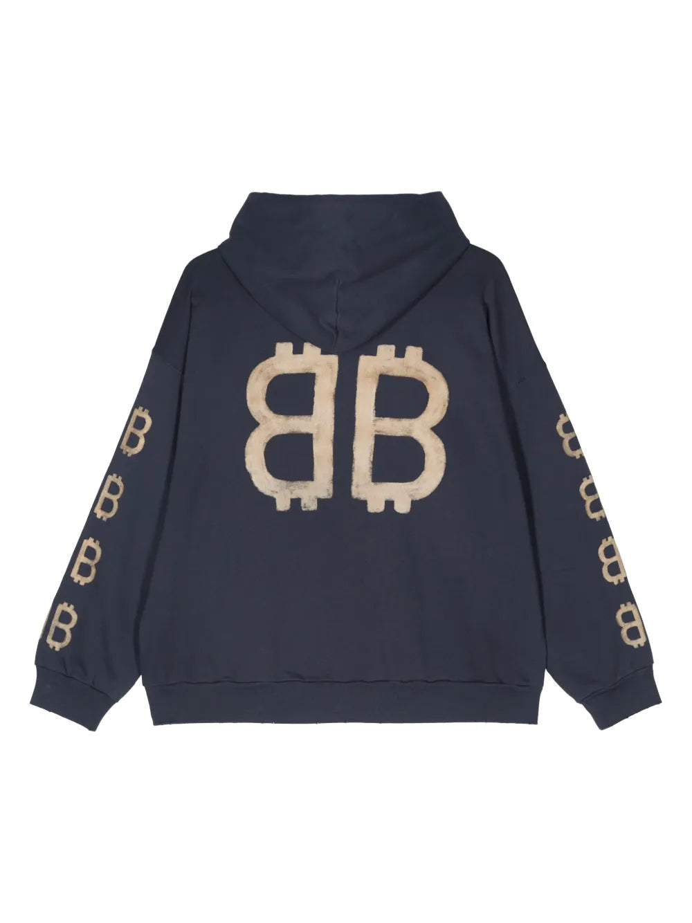 Crypto logo-print distressed Hoodie
