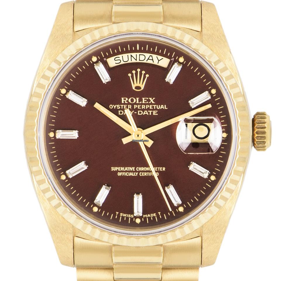 Rolex | Day-Date | 18038 | Yellow gold | 36mm mm | Yellow gold | Red | Automatic