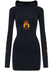 flames-print mini dress
