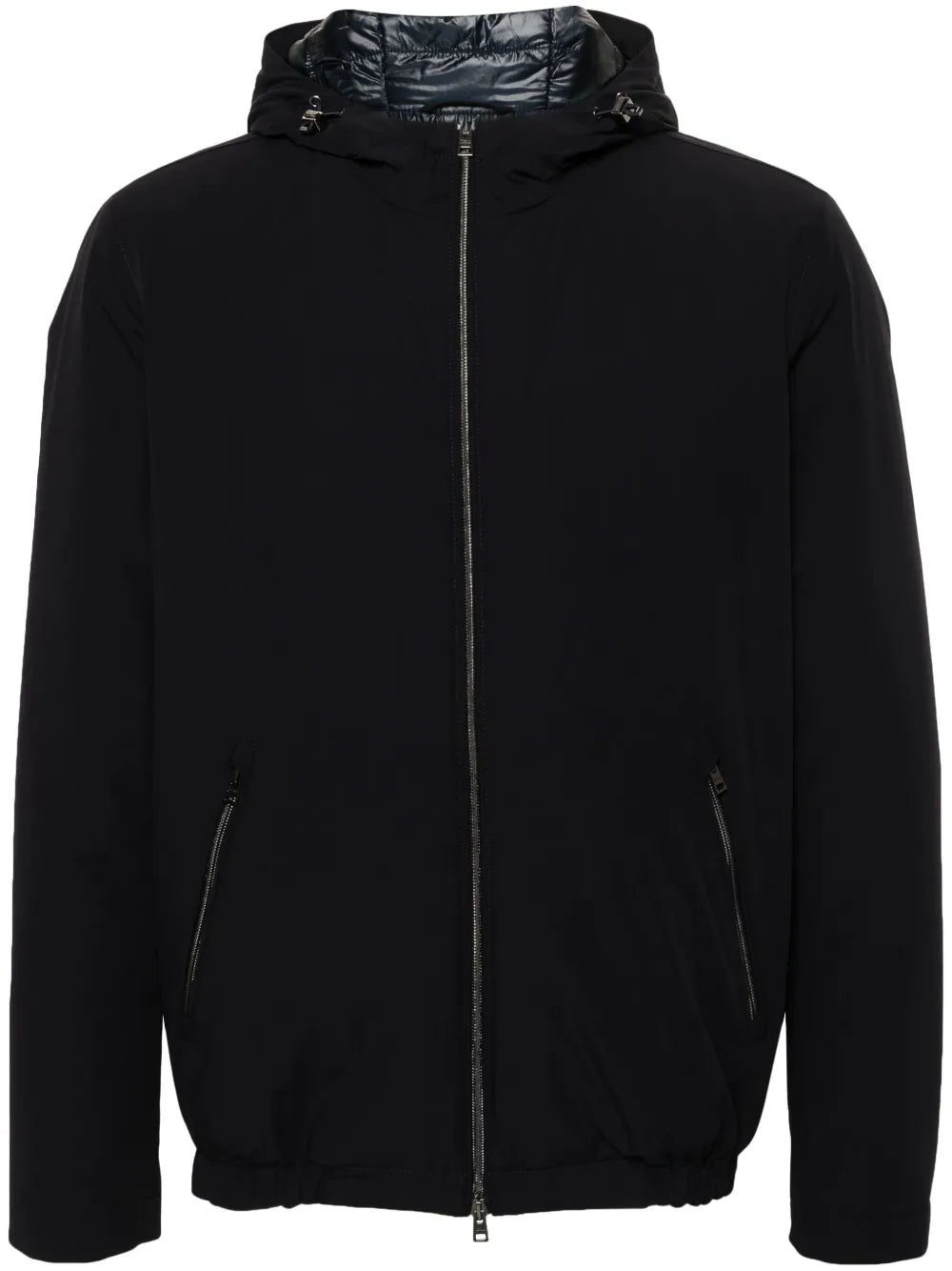 zip-up hooded jacket