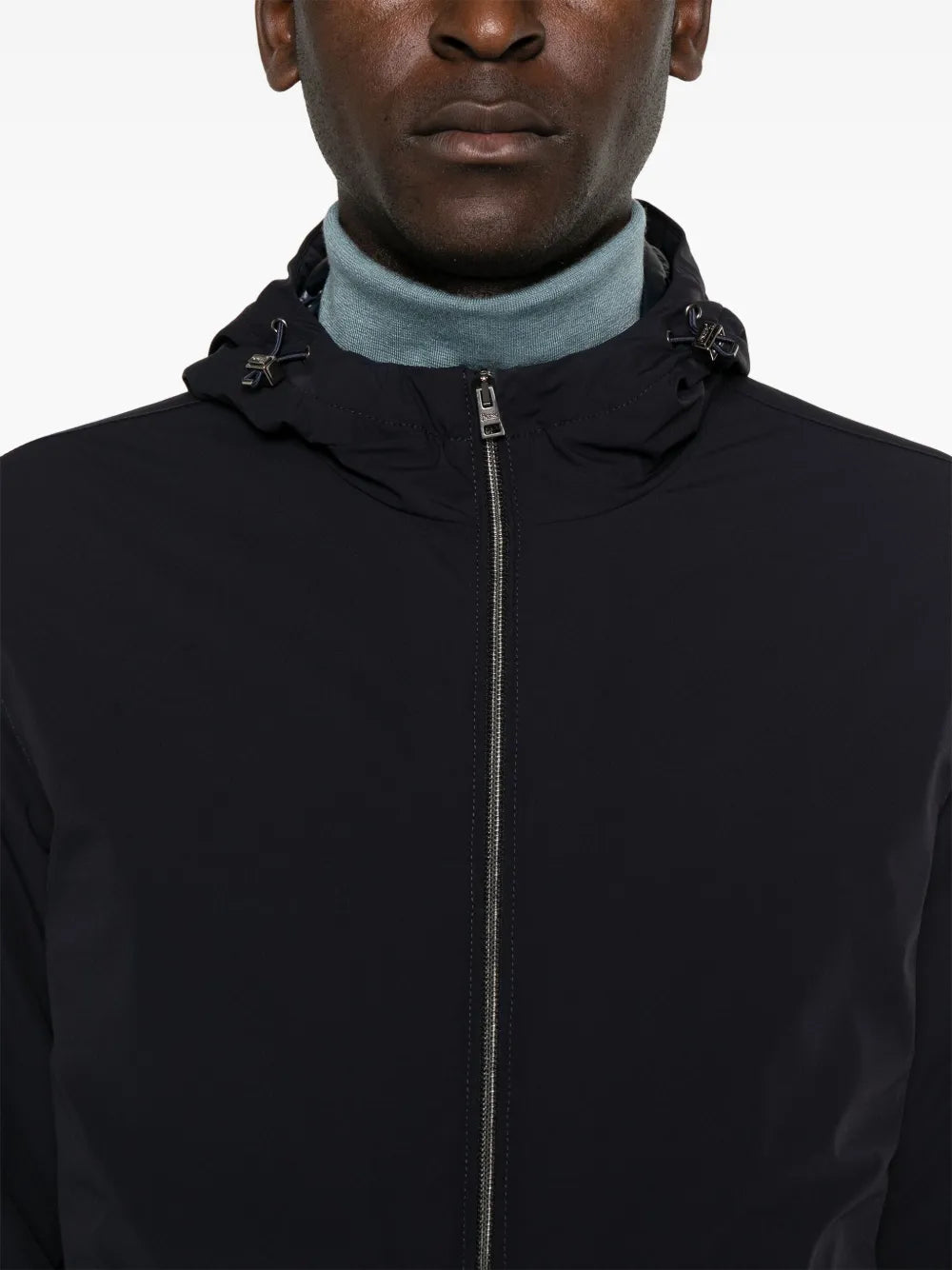 zip-up hooded jacket