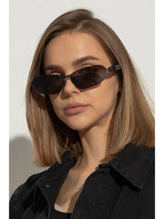 logo-engraved rectangle-frame sunglasses