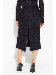 tweed midi skirt
