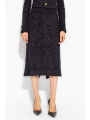 tweed midi skirt