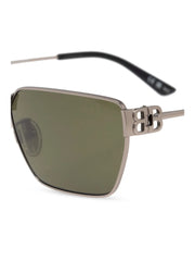 BB-plaque rectangle-frame sunglasses