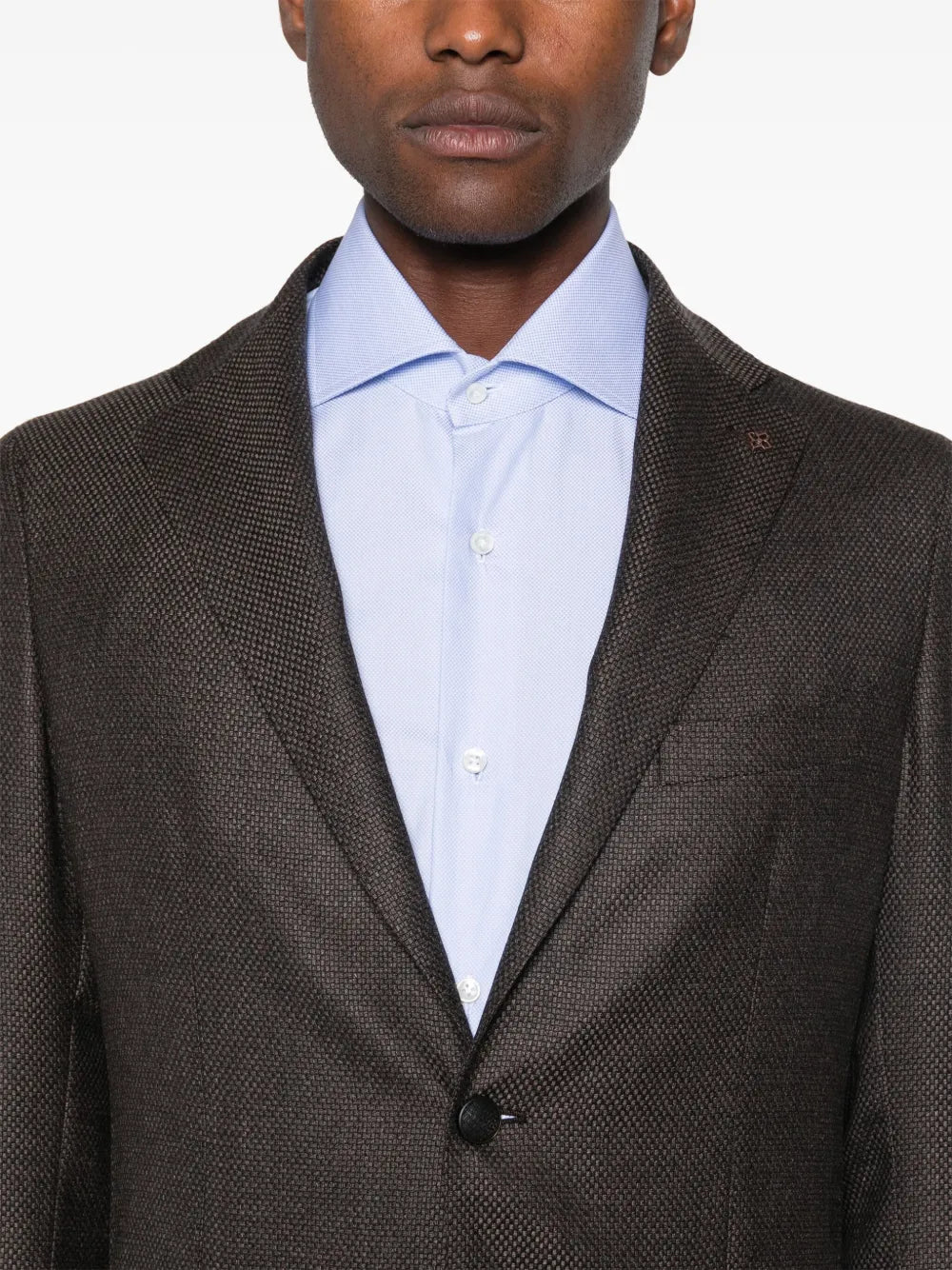 brooch-detail blazer