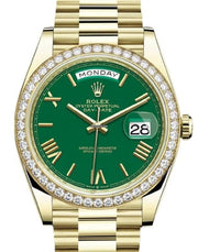 Rolex | Day-Date | 228348rbr | Yellow gold | Yellow gold | Green | Automatic